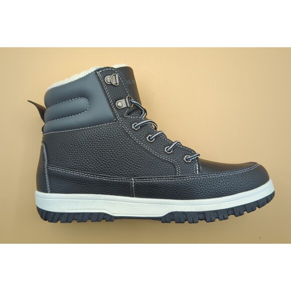 U.S. Polo Assn Men\'s Soren Black Faux Leather Boots Sz 10.5 M Sherpa Lined main image 14